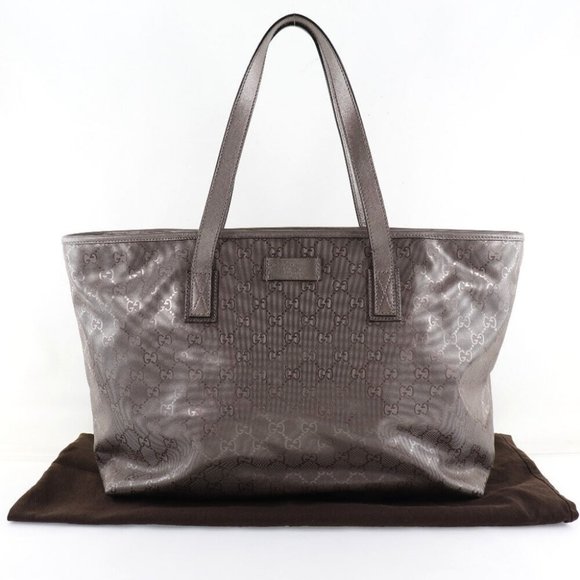 GUCCI GG implementation Tote Tote Bag Silver PVC coated canvas Women - Picture 1 of 8